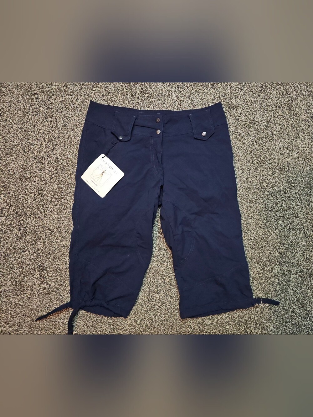 Nwt Anatomie Navy Blue Capri Pants with Drawstring Hem sz Small